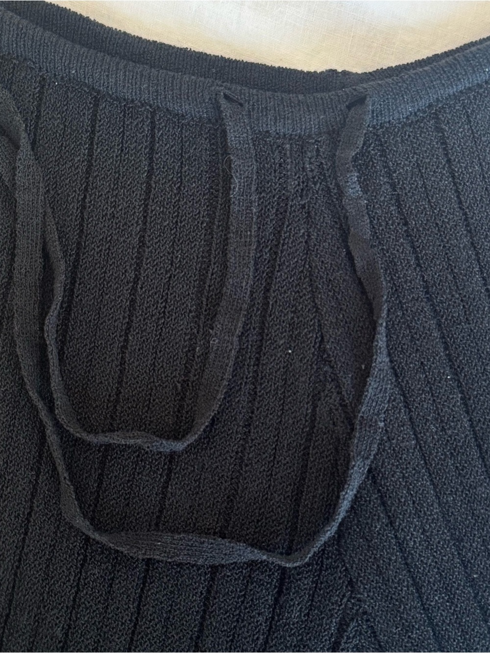 SNDYS Everyday | Women’s Black Rib Knit Wide Leg Lounge Pants - Picture 6 of 6